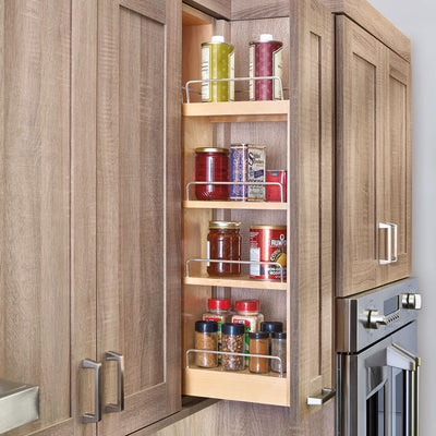 Rev-A-Shelf 9" Pull Out Kitchen Wall Cabinet Organizer Soft-Close, 448-BBSCWC-9C