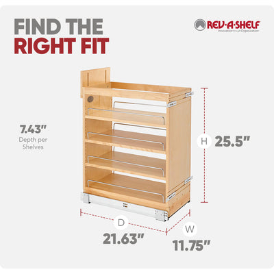 Rev-A-Shelf 11.75" Pullout Kitchen Cabinet Organizer Soft-close, 448-BCSC-11C - VMInnovations