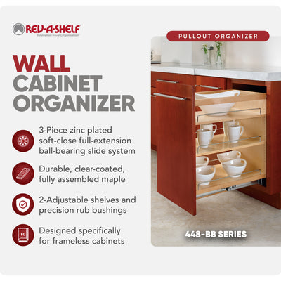 Rev-A-Shelf 14.75" Pullout Kitchen Cabinet Organizer Soft-close, 448-BCSC-14C - VMInnovations
