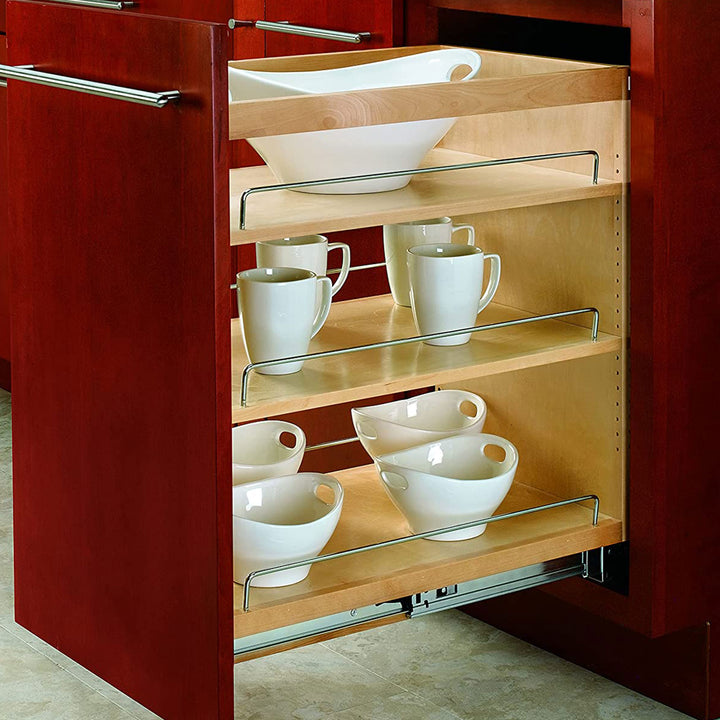 Rev-A-Shelf 14.75" Pullout Kitchen Cabinet Organizer Soft-close, 448-BCSC-14C