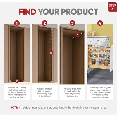 Rev-A-Shelf 5" Door/ Drawer Base Cabinet Organizer Soft-close, 448-BDDSC-5C