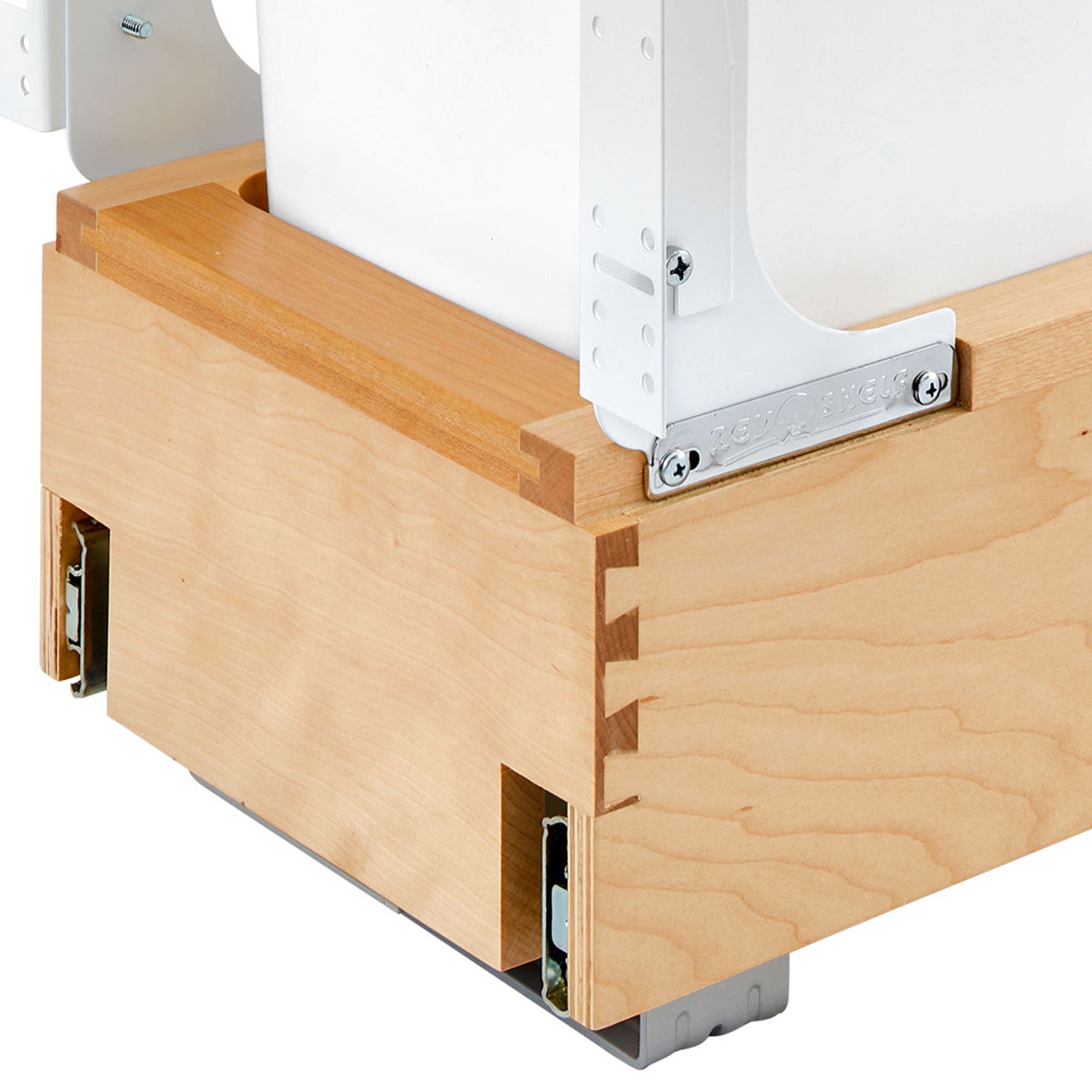 Rev-A-Shelf Single 35 qt. Pullout Bottom Mount Trash Can, Maple, 4WC-15DM1 - VMInnovations