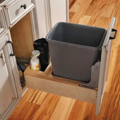 Rev-A-Shelf Single 35 qt. Pullout Bottom Mount Trash Can, Maple, 4WC-15DM1 - VMInnovations
