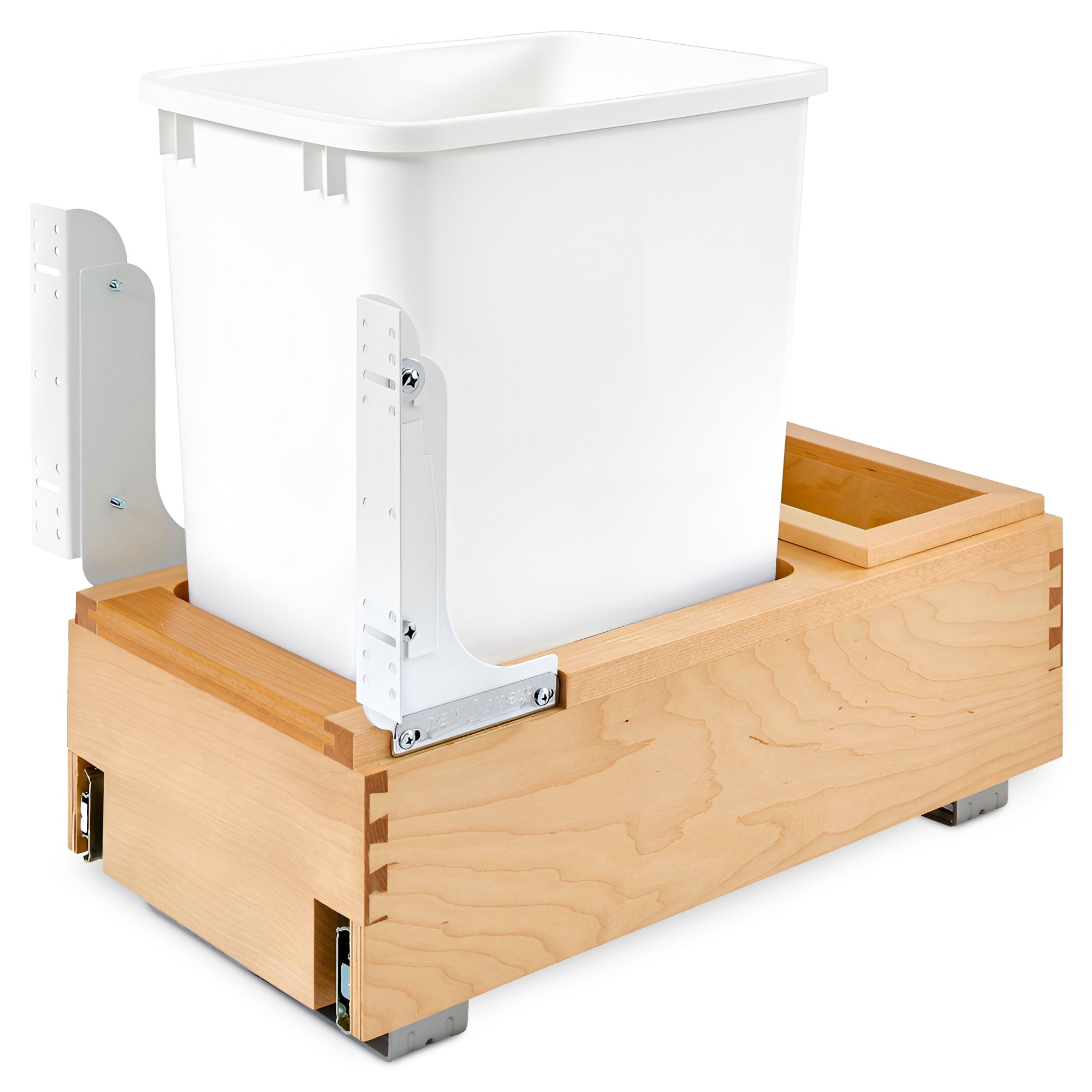 Rev-A-Shelf Single 35 qt. Pullout Bottom Mount Trash Can, Maple, 4WC-15DM1 - VMInnovations