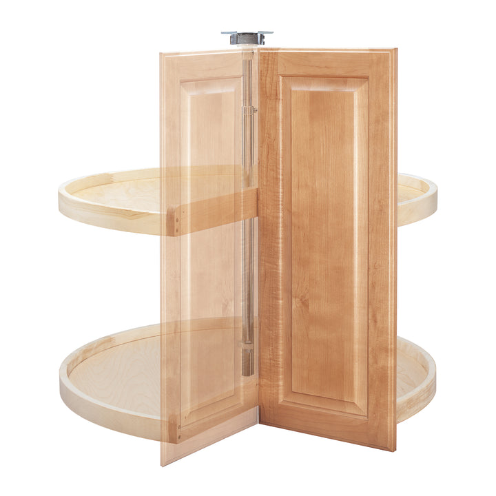 Rev-A-Shelf 34" Lazy Susan Pie-Cut Wooden 2-Shelf, Natural, 4WLS942-31-52