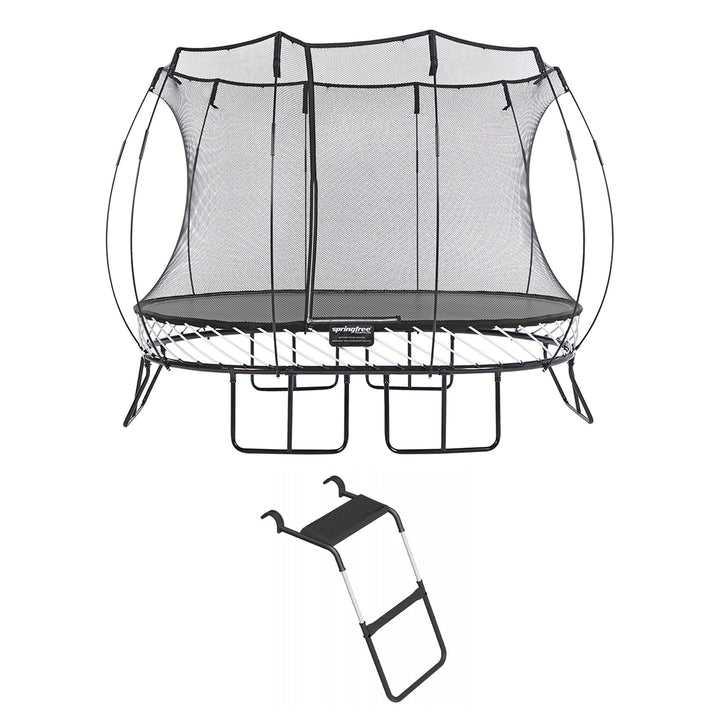 Springfree Trampoline Kids Oval 8 x 11Ft Trampoline & FlexrStep V2 Safety Ladder