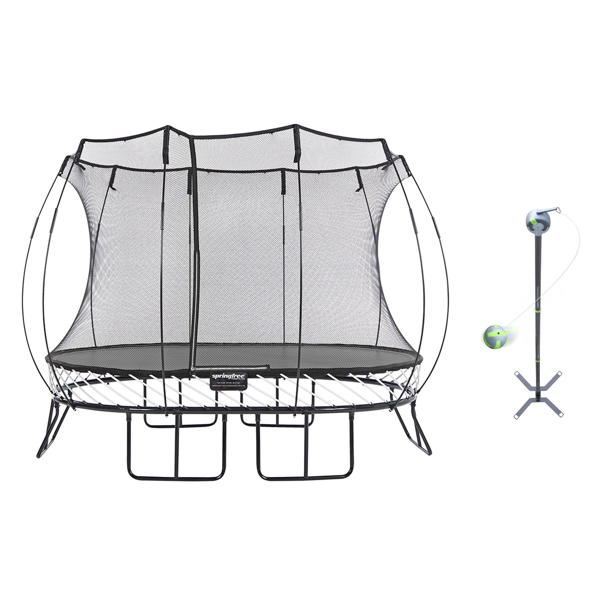 Springfree Trampoline Oval 8x11' Trampoline & Viva Active Swing & Tetherball Set