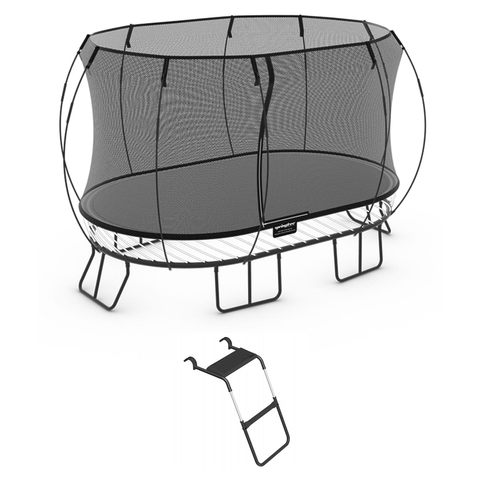 Springfree Trampoline Kids Oval 8 x 13Ft Trampoline & FlexrStep V2 Safety Ladder - VMInnovations