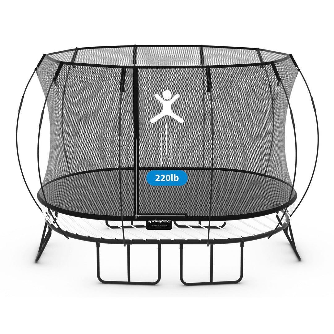 Springfree Trampoline Kids Oval 8 x 13Ft Trampoline & FlexrStep V2 Safety Ladder