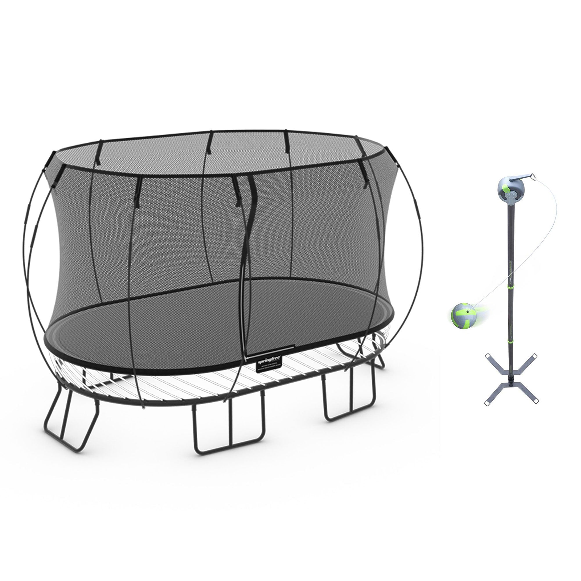 Springfree Trampoline Oval 8x13' Trampoline & Viva Active Swing & Tetherball Set