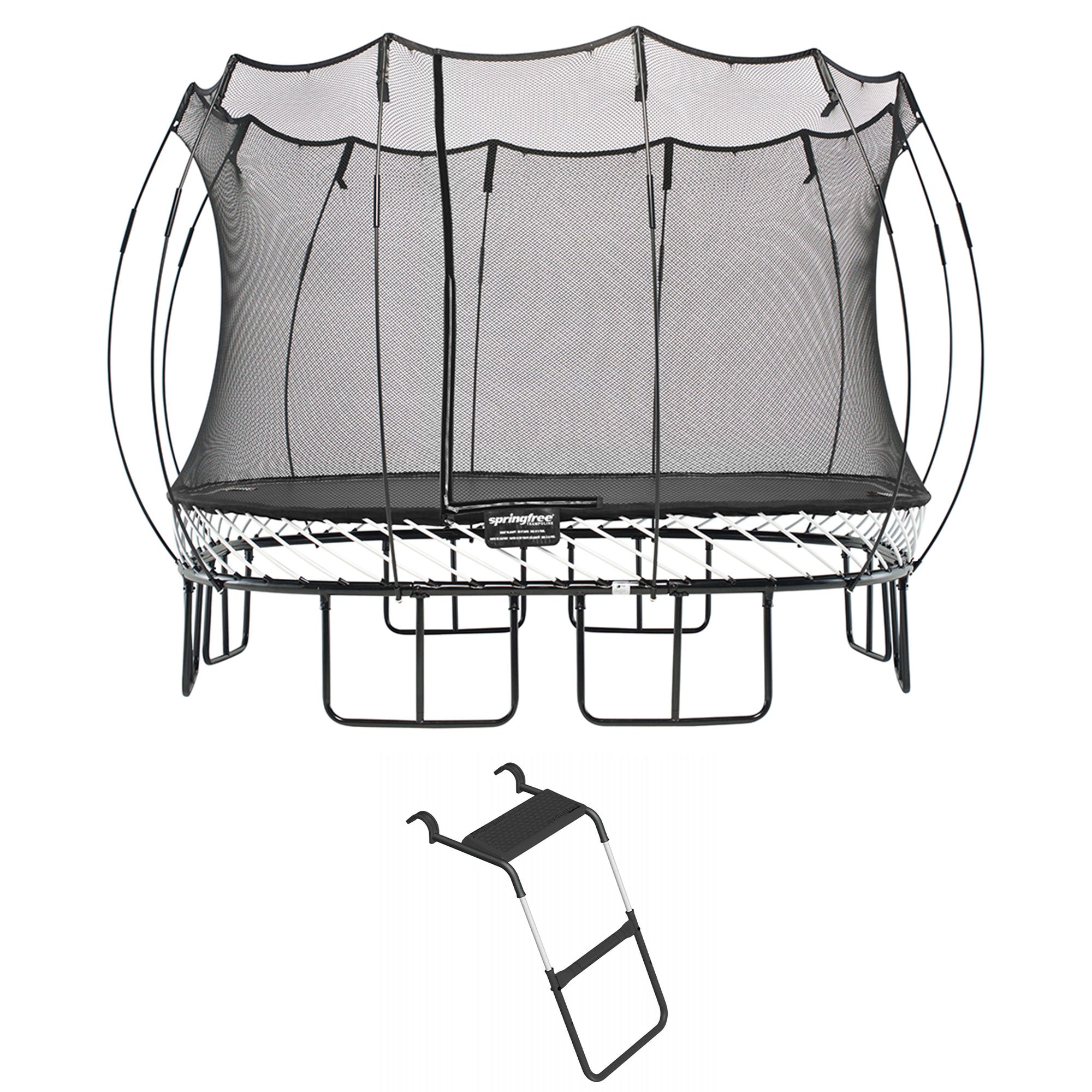 Springfree Trampoline Kids Square 11 Ft Trampoline & FlexrStep V2 Safety Ladder - VMInnovations
