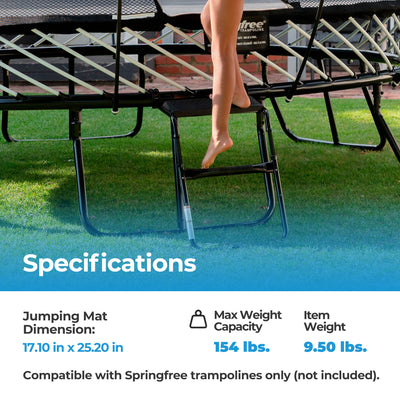 Springfree Trampoline Kids Square 11 Ft Trampoline & FlexrStep V2 Safety Ladder