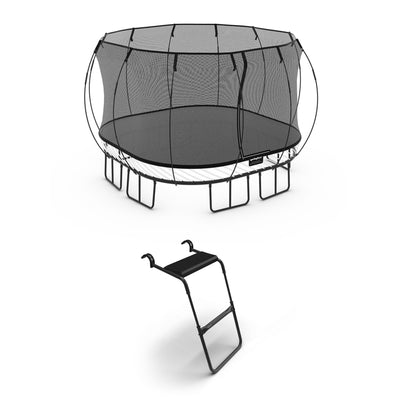 Springfree Trampoline Kids Square 11 Ft Trampoline & FlexrStep V2 Safety Ladder