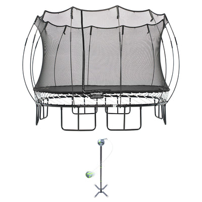 Springfree Trampoline Square 11' Trampoline & Viva Active Swing & Tetherball Set