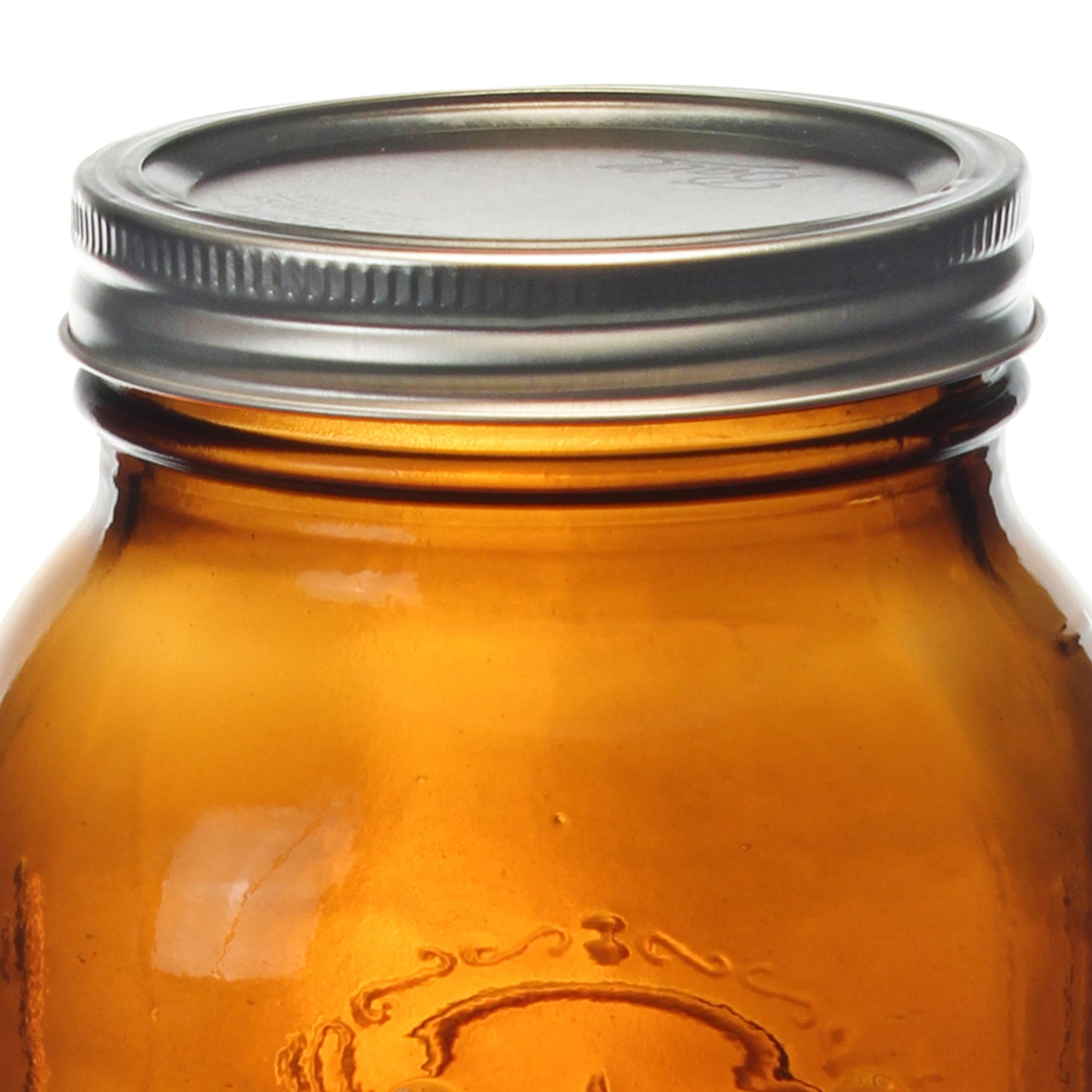 Ball 64 Ounce Wide Mouth Amber Glass Mason Storage Canning Jar with Lid, 2 Pack