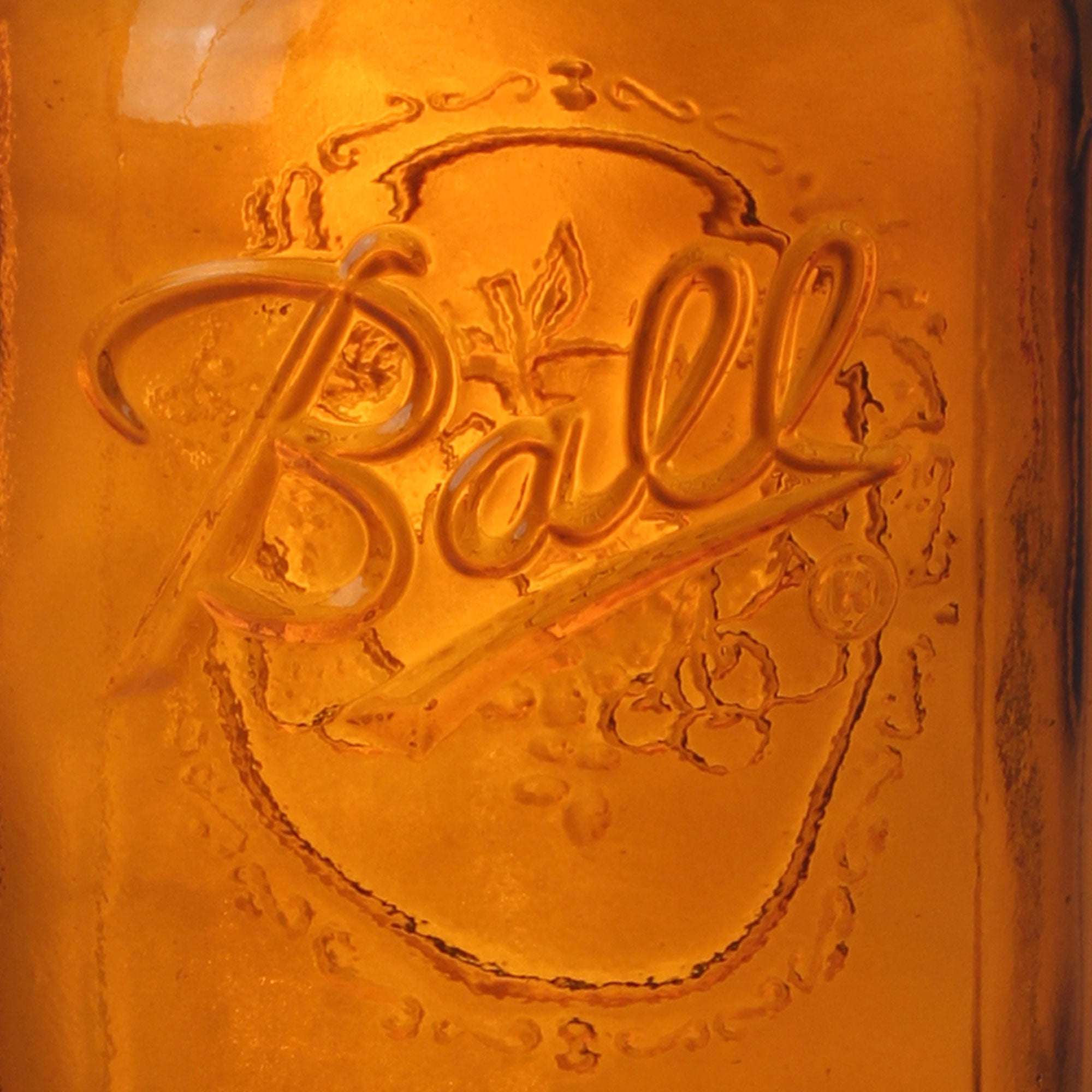 Ball 64 Ounce Wide Mouth Amber Glass Mason Storage Canning Jar with Lid, 2 Pack