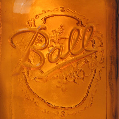 Ball 64 Ounce Wide Mouth Amber Glass Mason Storage Canning Jar with Lid, 2 Pack