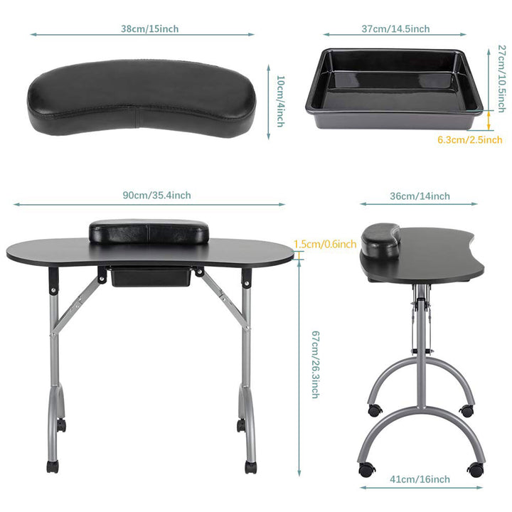 LEIBOU Professional 36 Inch Portable Foldable Technician Manicure Table (Used) - VMInnovations