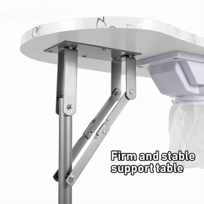 LEIBOU Professional 35 Inch Vented and Foldable Manicure Table, White Flower