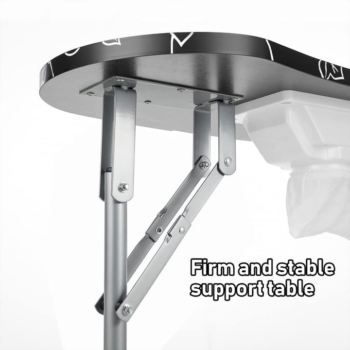 Professional 35 Inch Vented and Foldable Manicure Table, Black Flower (Used)