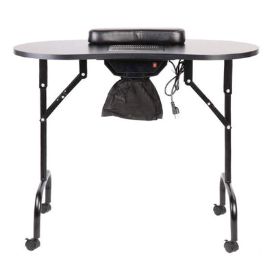 LEIBOU Professional Vented Portable Foldable Manicure Technician Table, Black