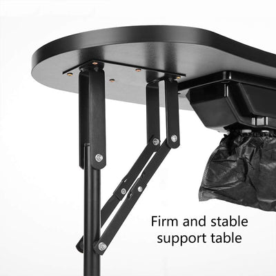 LEIBOU Professional Vented Portable Foldable Manicure Technician Table, Black