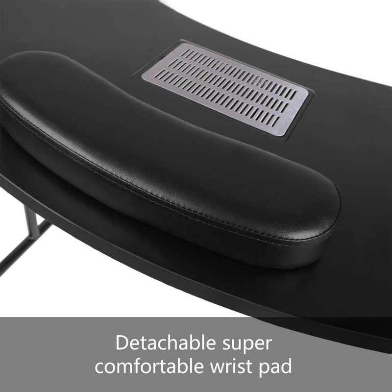 LEIBOU Professional Vented Portable Foldable Manicure Technician Table, Black