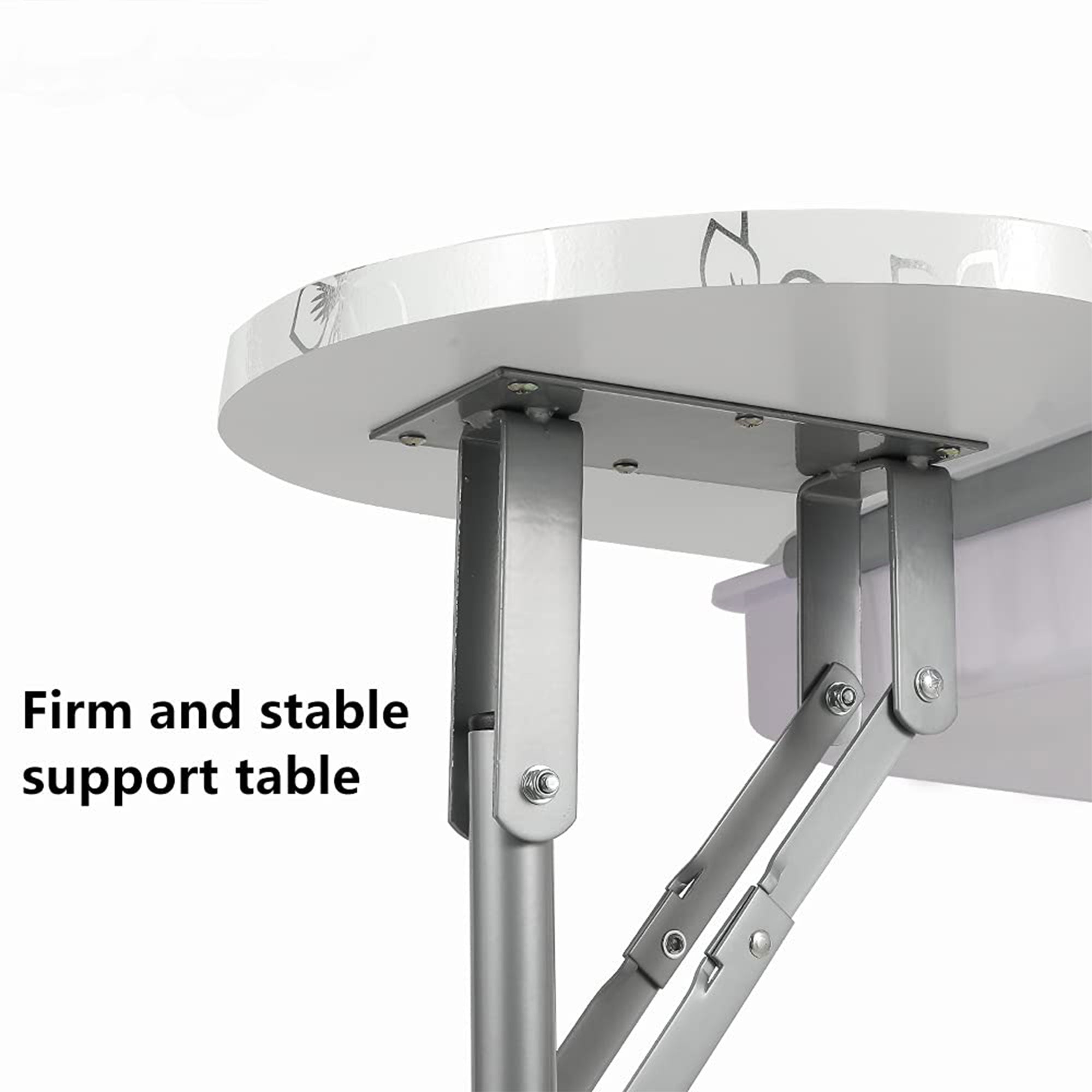 LEIBOU Professional 36 Inch Foldable Technician Manicure Table, White Flower