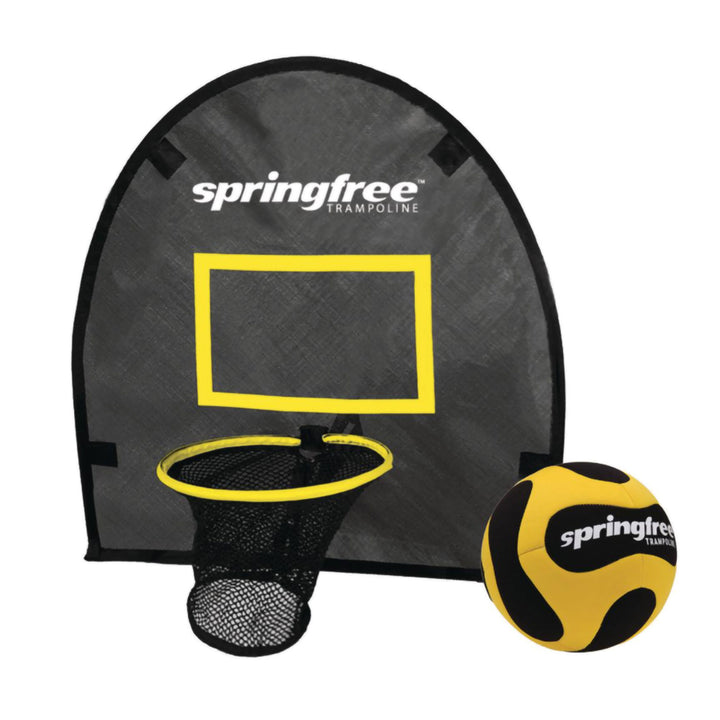 Springfree Trampoline Kids Square 13 Foot Trampoline & FlexrHoop Basketball Game