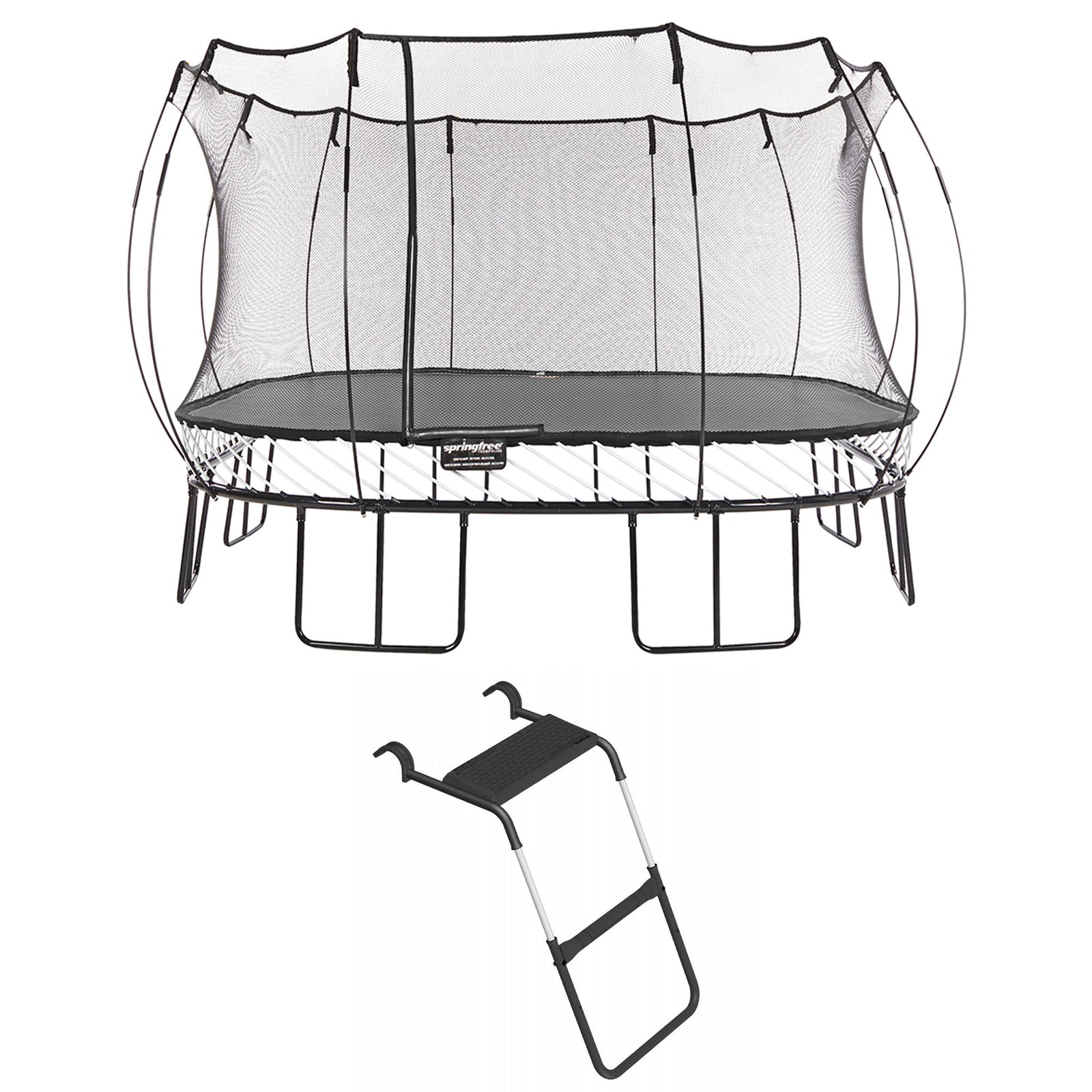 Springfree Trampoline Kids Square 13 Ft Trampoline & FlexrStep V2 Safety Ladder - VMInnovations