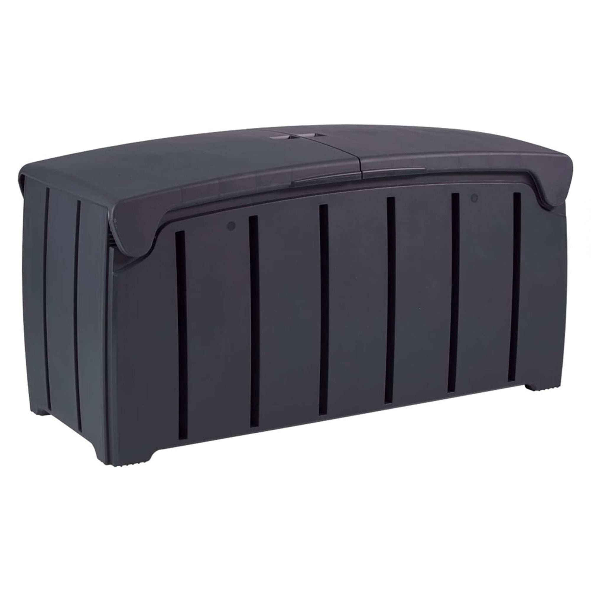 Strata Products 85 Gal Garden Storage Box w/ Double Door Lid, Black (Open Box) - VMInnovations