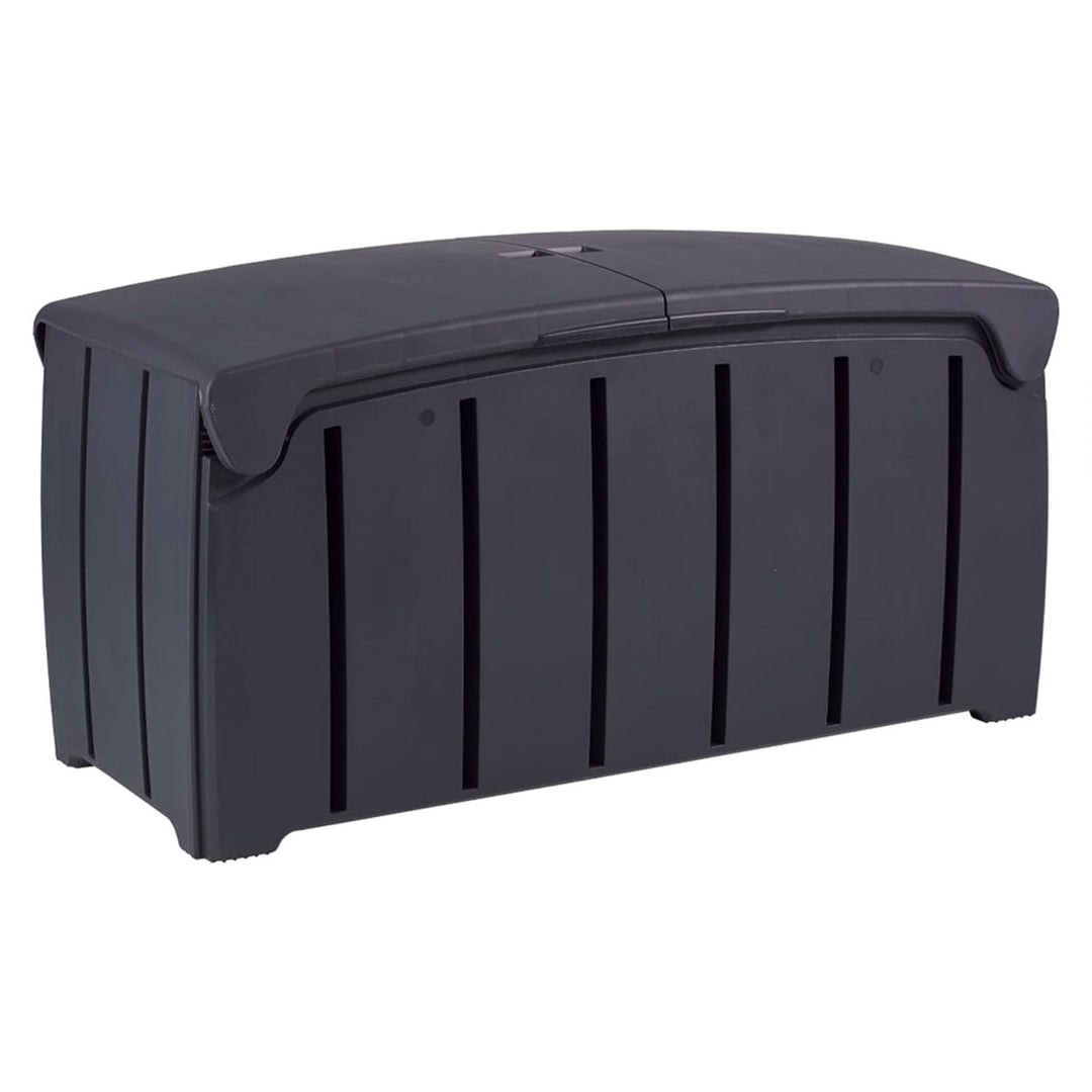 Strata Products Outdoor 85 Gal/321L Patio Box w/Dual Door Lid,Black (For Parts)