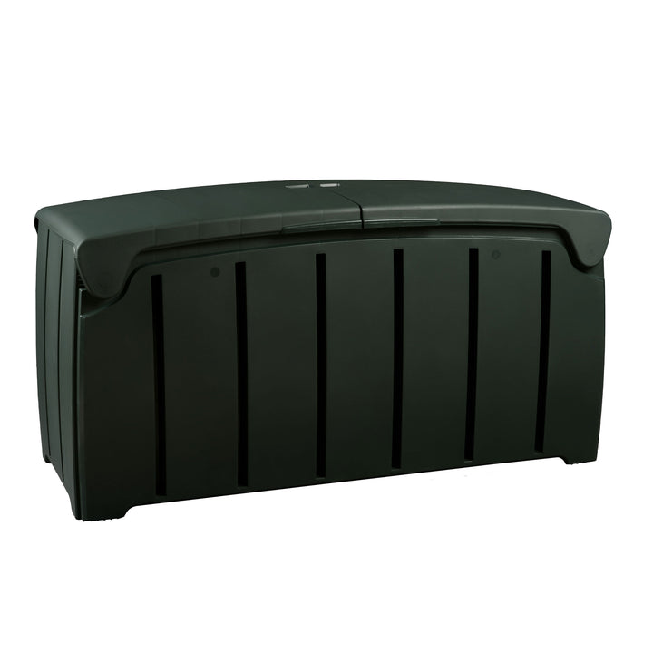 Strata Products Outdoor 85 Gal/321L Patio Box w/Dual Door Lid,Black (For Parts)