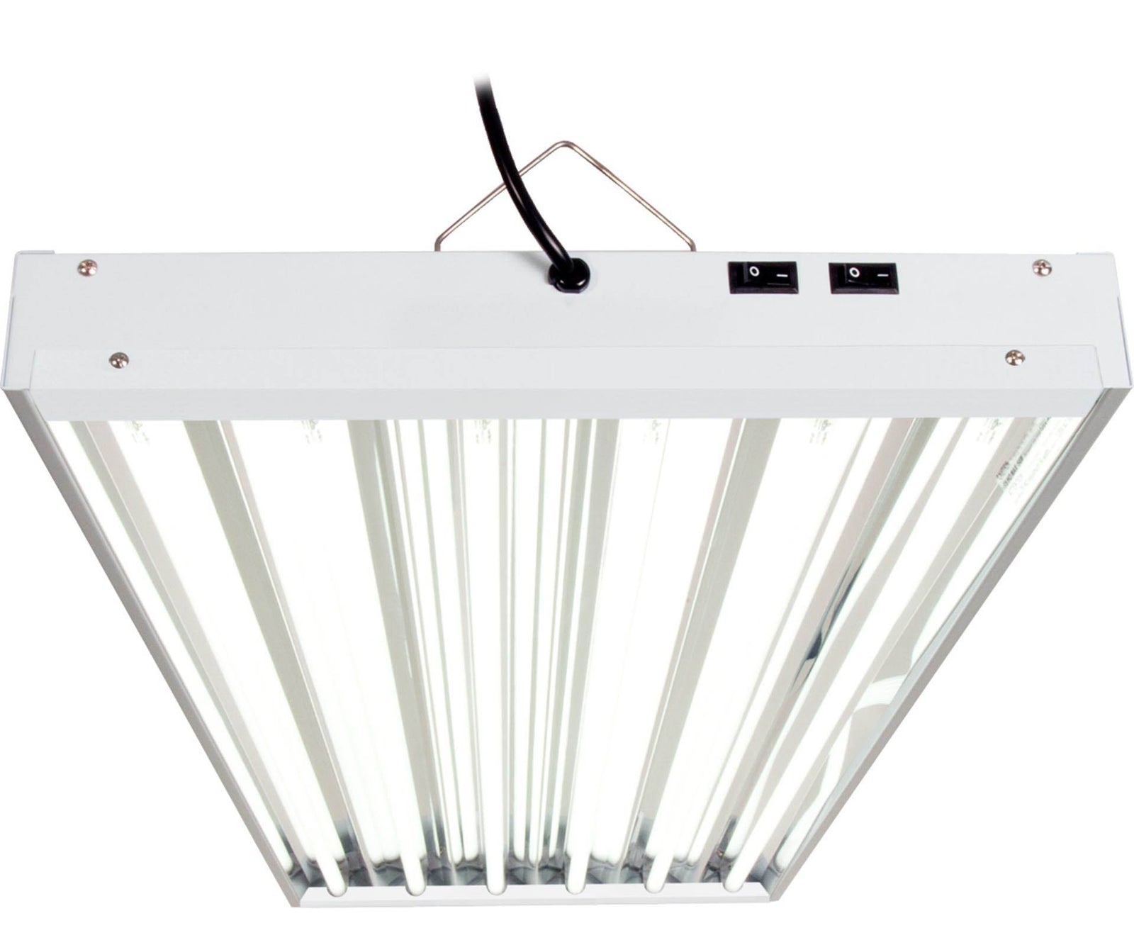 AgroBrite FLT46 6-Tube Hydroponic 4' 324W Grow Light Fixture with Bulbs, White - VMInnovations