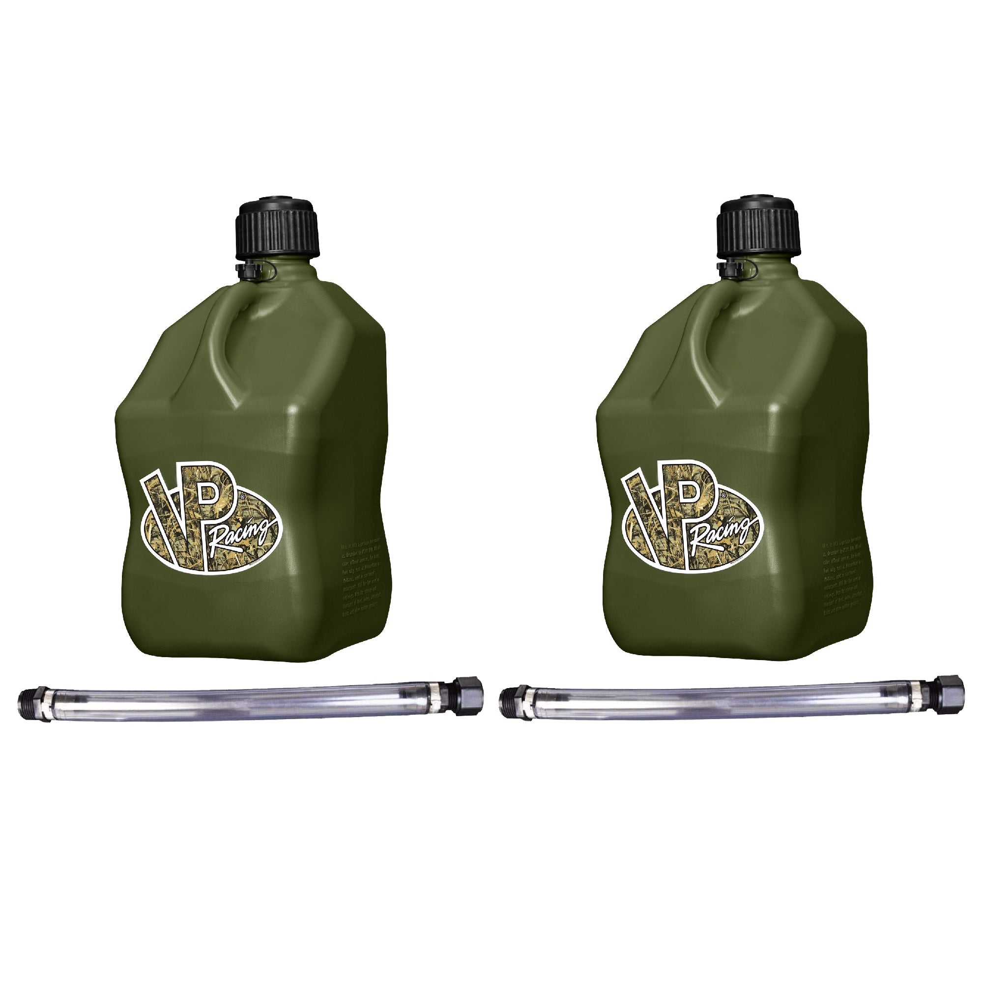 VP Racing Fuels 5.5 Gallon Utility Jugs with Deluxe Filler Hoses, Camo (2 Pack)