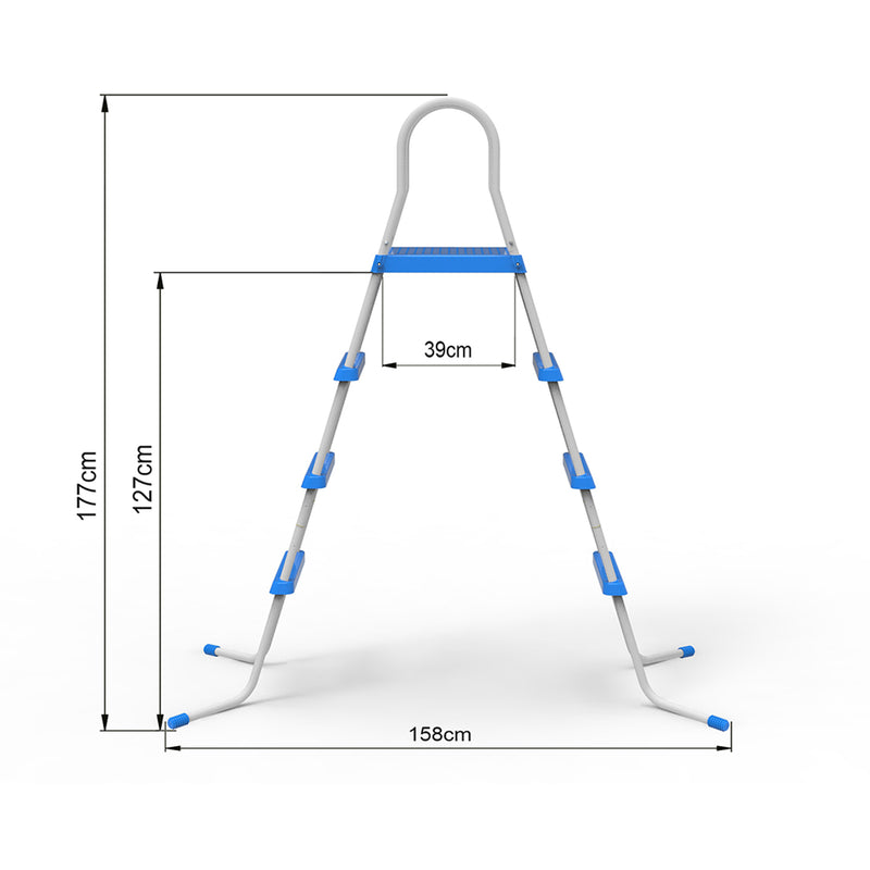 JLeisure 29R146 48" 3 Step Platform Outdoor Above Ground Swimming Pool Ladder