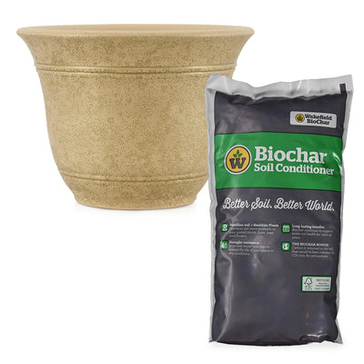 HC Companies 10in Sierra Planter, Arizona Sand & Wakefield 1gal Soil Conditioner