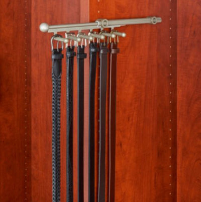 Rev-A-Shelf CBSR-14-SN 14 Inch Belt and Scarf Closet Organizer, Satin Nickel