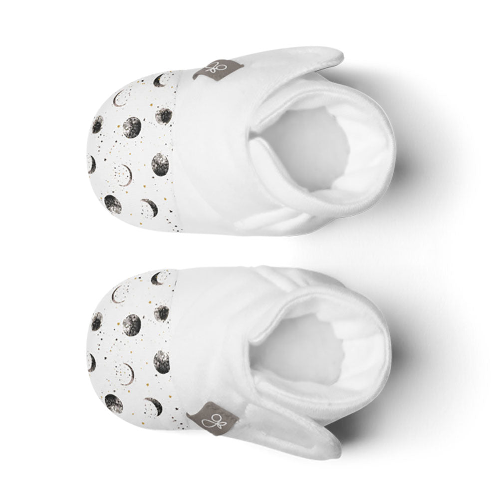 Goumikids Super Soft Organic Stay On Baby Gripper Boot Booties, 6-12M Many Moons - VMInnovations