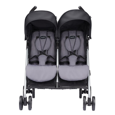 Evenflo Minno Double Seat Compact Fold Twin Baby Travel Stroller, Glenbarr Grey (Used)
