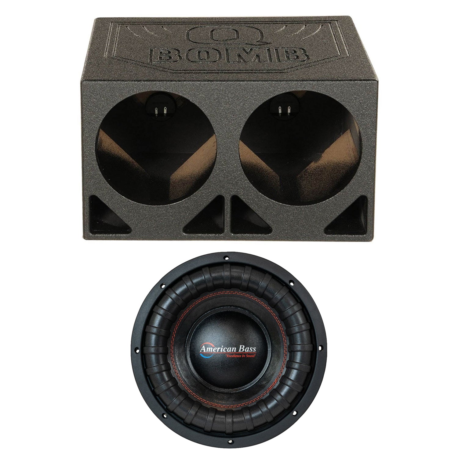American Bass XO 1044 10 Inch 600 Watt Subwoofer Speaker with Dual Enclosure
