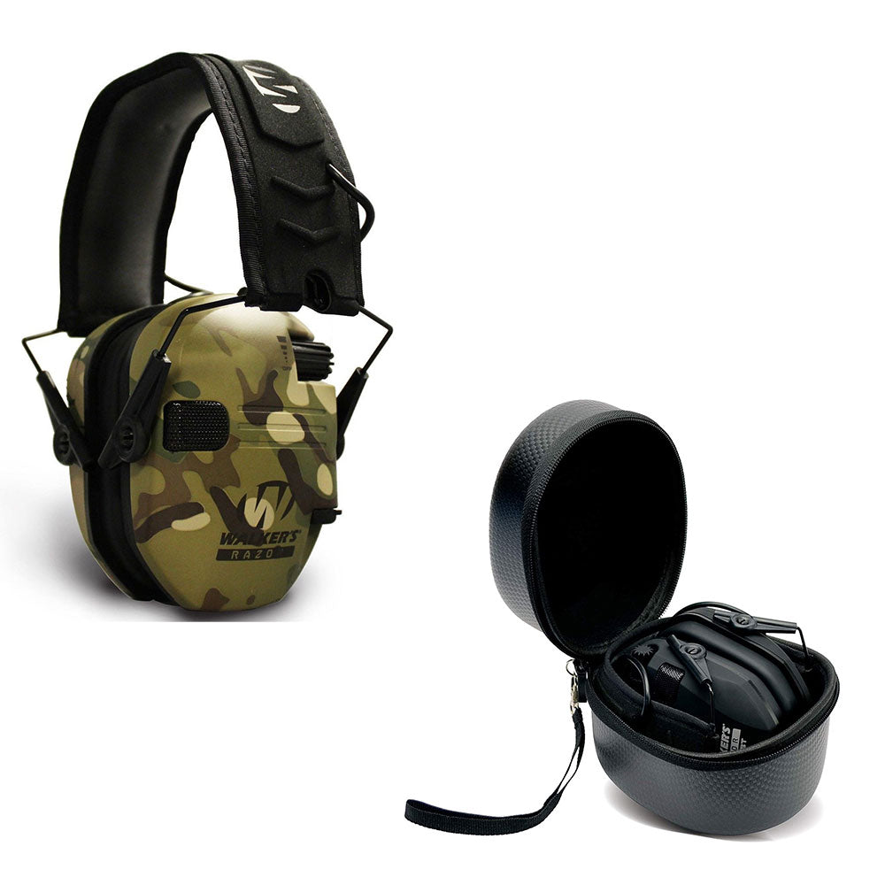 Walker's Razor Slim Shooter Camo Electronic Hearing Protection Earmuff w/ Case - VMInnovations