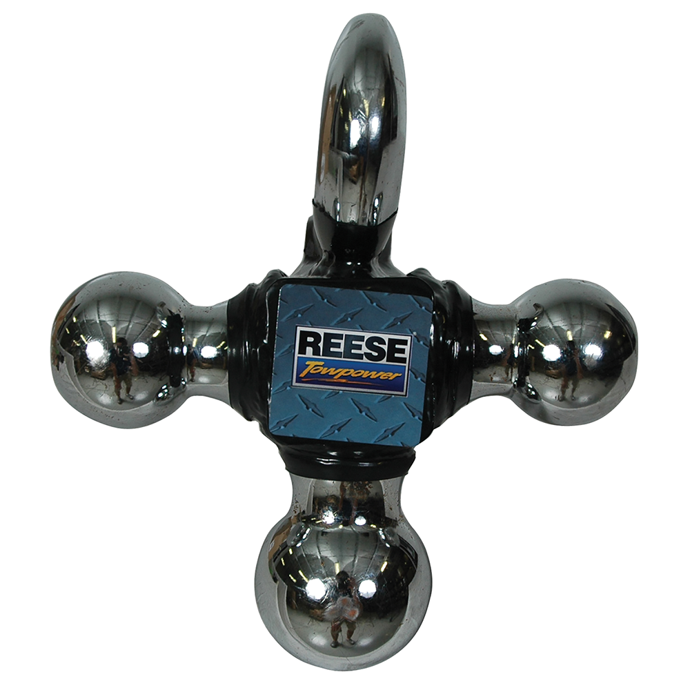 Reese Towpower 7031400 Tri-Ball Trailer Hitch Ball Mount w/ Heavy Duty Tow Hook - VMInnovations