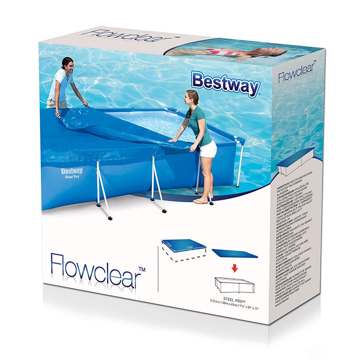 Bestway 7'4" x 60" Floating Rectangle Above Ground Swimming Pool Cover (2 Pack) - VMInnovations