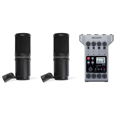 Zoom PodTrak P4 4 Track Digital Audio Recorder and (2) ZDM-1 Dynamic Microphone