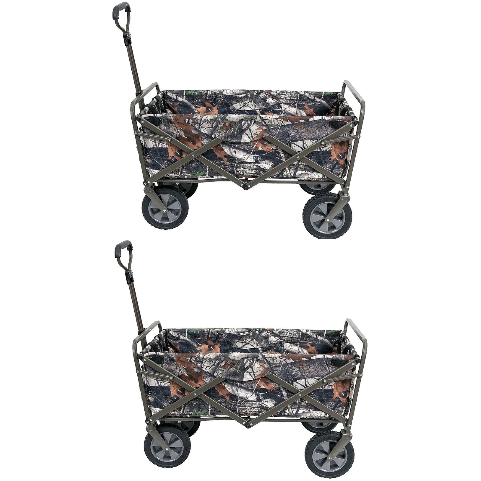 Mac Sports Folding Outdoor Garden Utility Wagon Cart, Camouflage (2 Pack) - VMInnovations