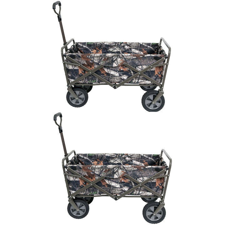 Mac Sports Folding Outdoor Garden Utility Wagon Cart, Camouflage (2 Pack) - VMInnovations