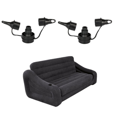 Intex 120V Quick Fill Electric Air Pump(2 Pack) & Inflatable Queen Futon Sofa