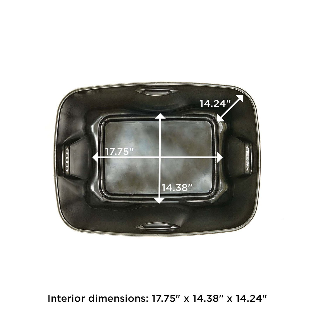 Homz 6618BKTS.08 18 Gal Molded Plastic Storage Bin w/ Lid, Black/Gray (Open Box) - VMInnovations