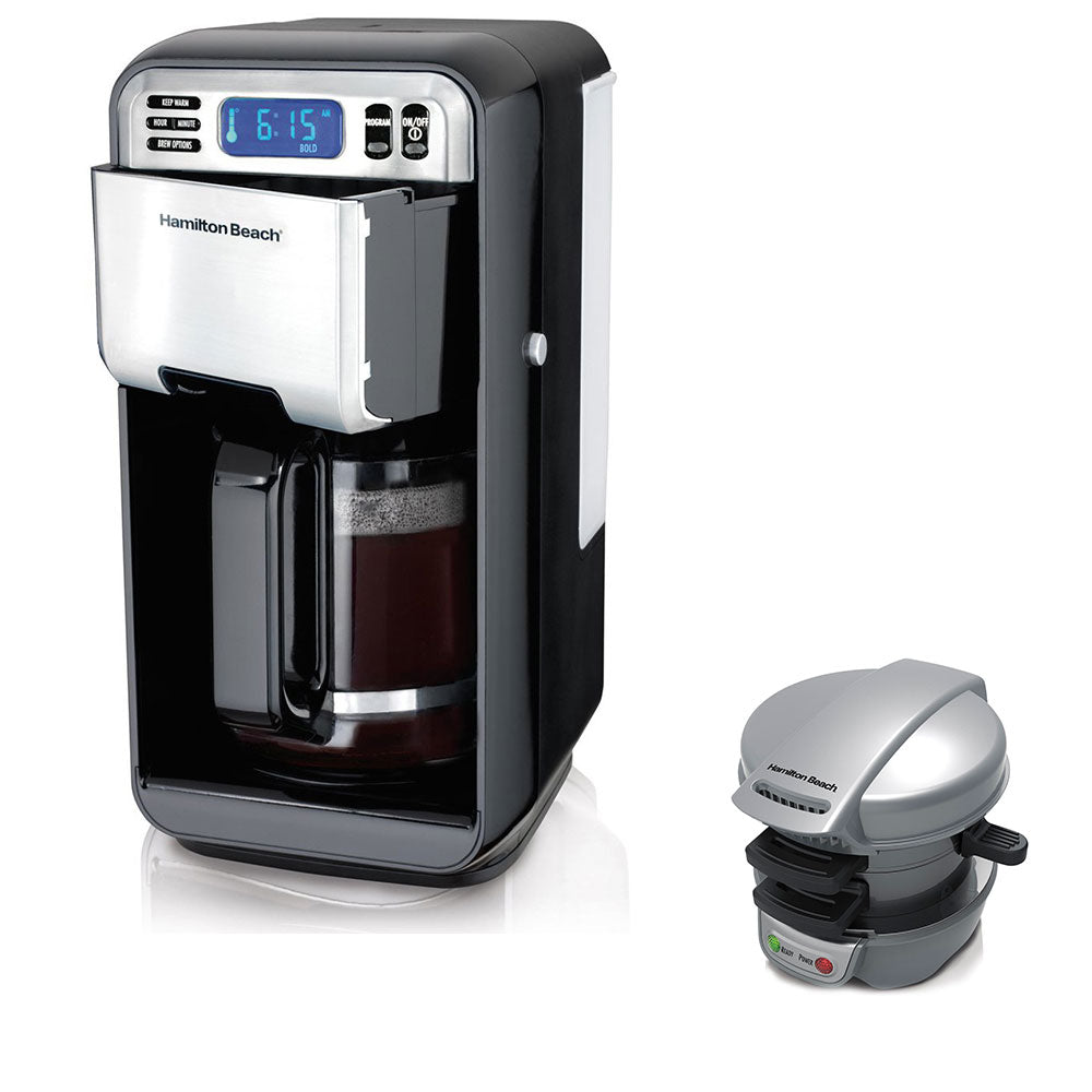 Hamilton Beach 12 Cup Programmable Coffeemaker w/ Press Breakfast Sandwich Maker